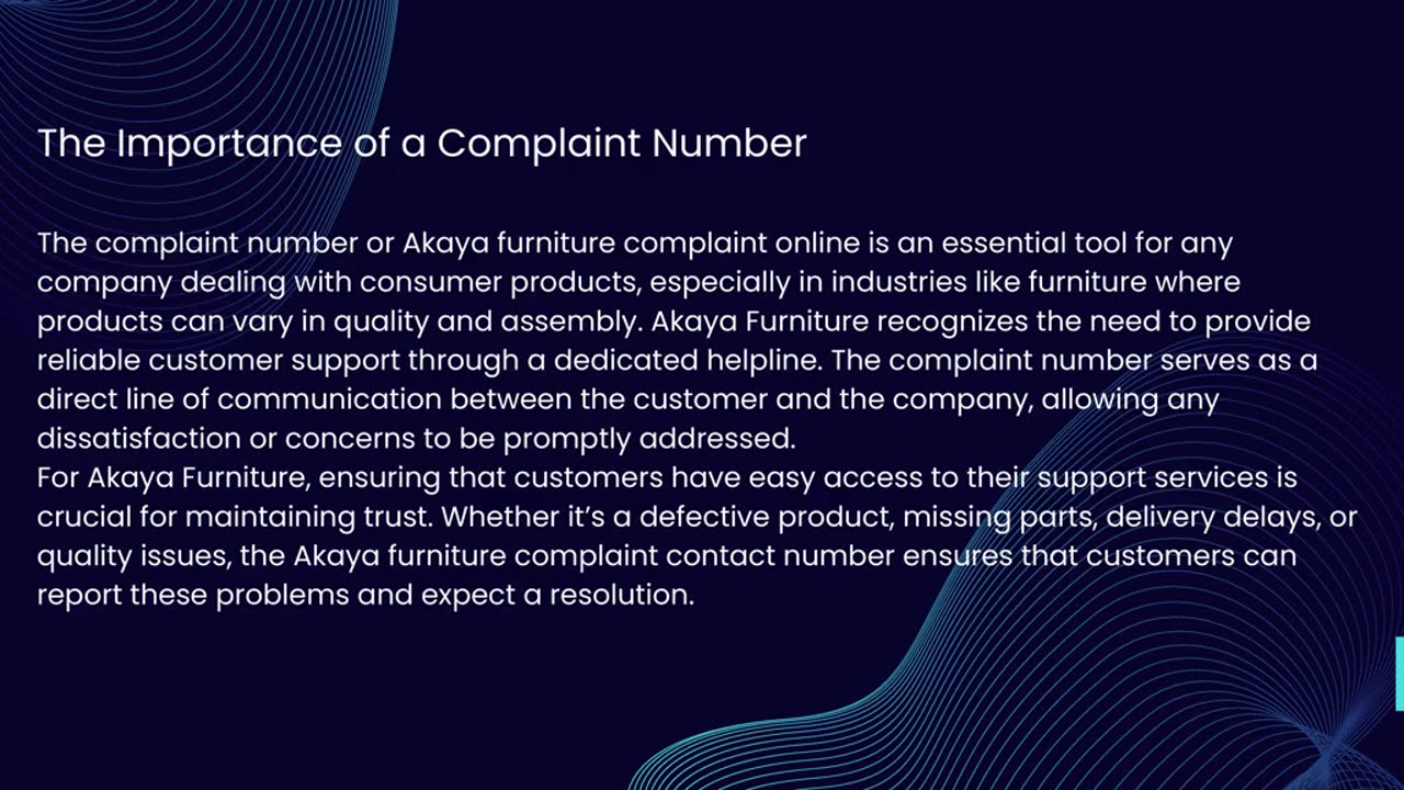 Akaya Furniture Complaint Number: Addressing Customer Concerns