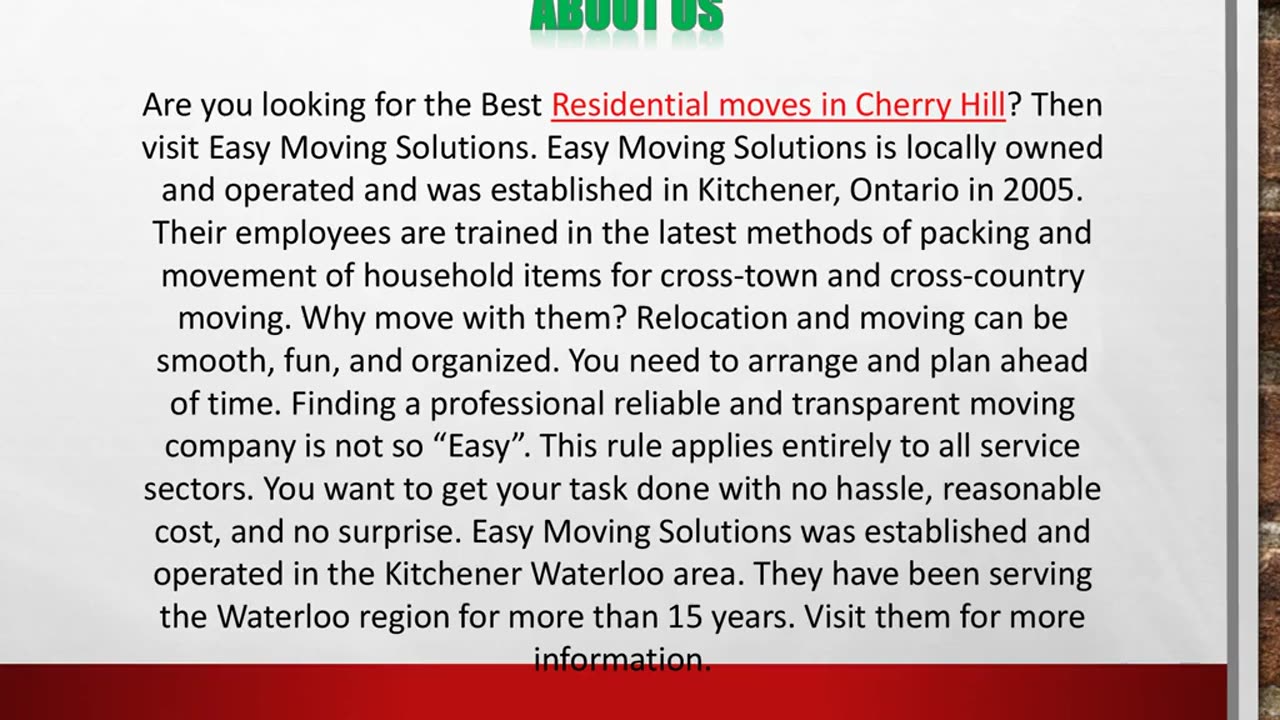 Residential moves in Cherry Hill