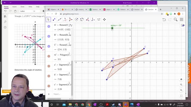 Making Rotations about a point with GeoGebra