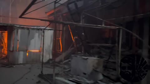 Donetsk-The market on the railway was completely destroyed