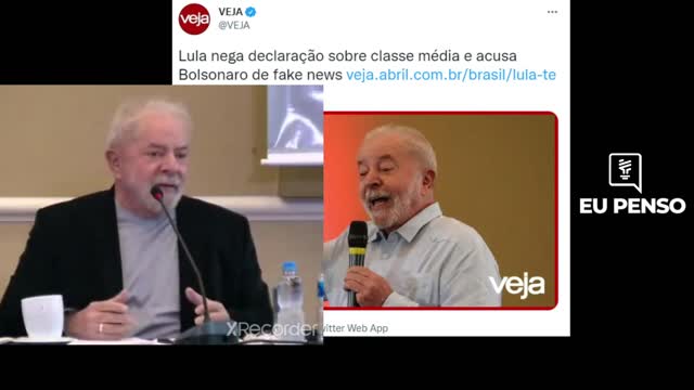 LULA ATACA A CLASSE MÉDIA E DIZ QUE É FAKE NEWS