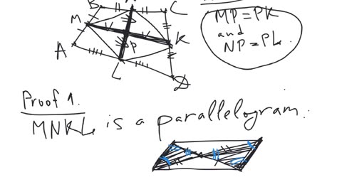 Segments connecting midpoints of opposite sides of a quadrilateral | plane geometry | intermediate