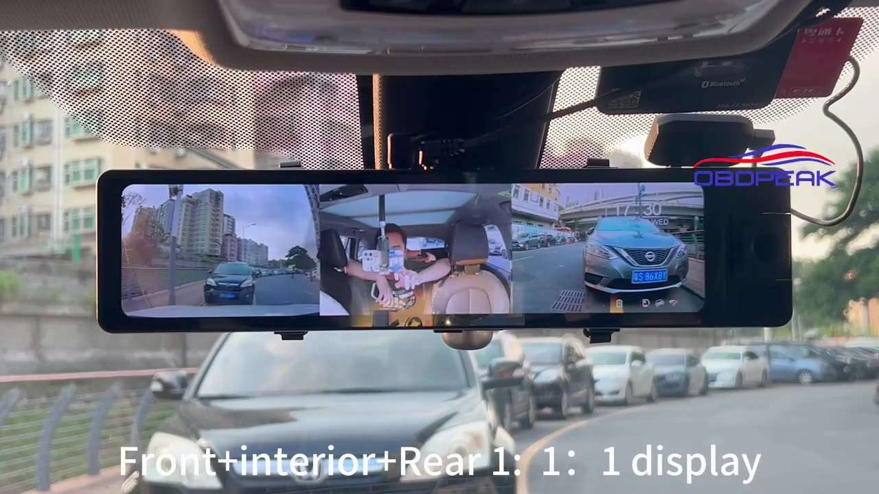 H330 Dash Cam 3 Channel Rearview Mirror Front Inside Rear