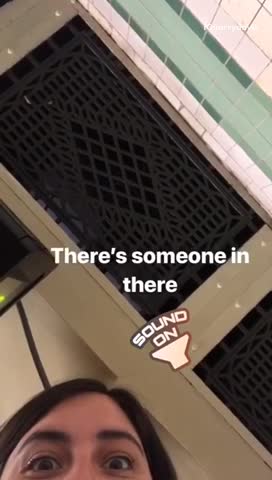 Theres someone in there woman points camera to vent