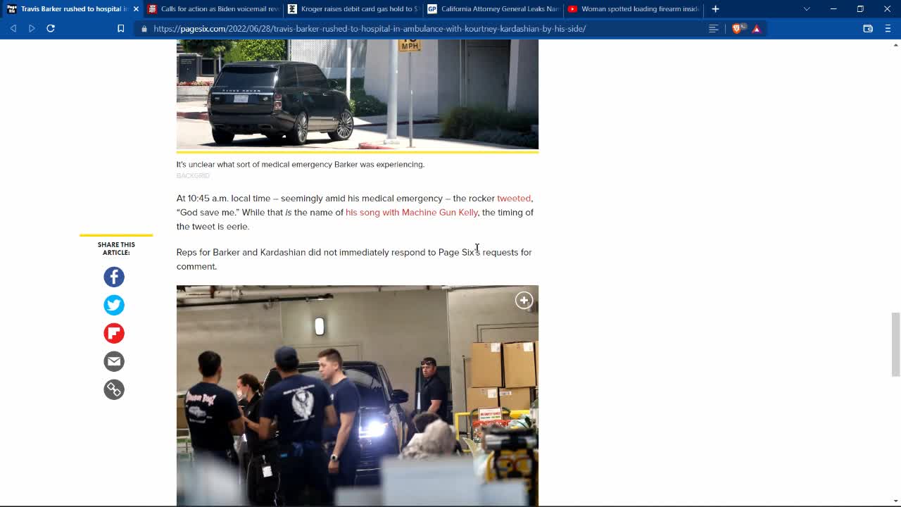 TRAVIS barker rushed to the hospital his family recently recovered from covid