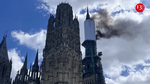 France’s landmark Rouen Cathedral catches fire