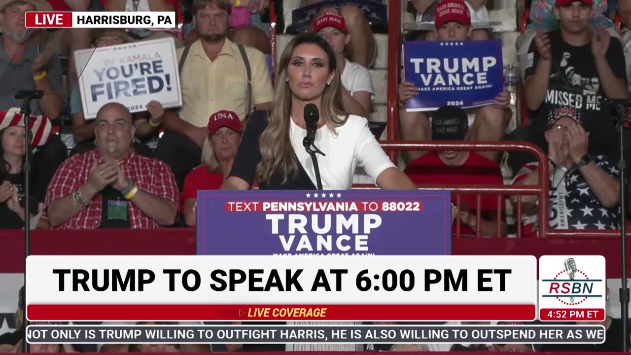 WATCH: Alina Habba Speaks at Donald Trumps Rally in Harrisburg, PA - 7/31/24