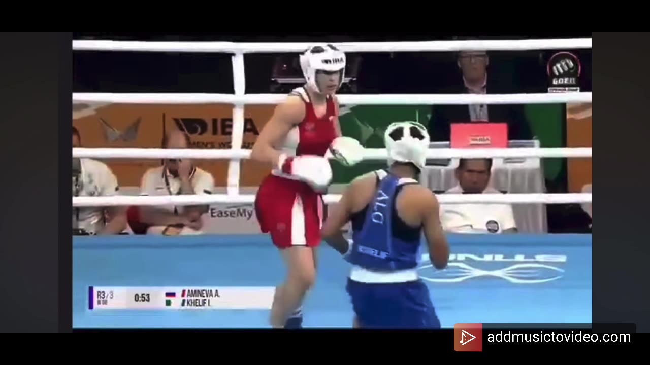 Imane Khelif Knocked Down by Female Boxer Azalia Amineva at the 2023 World Boxing Championship