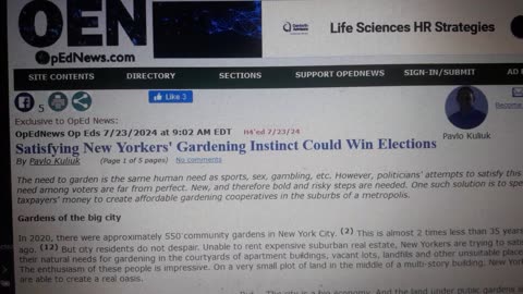 Satisfying New Yorkers' Gardening Instinct Could Win Elections