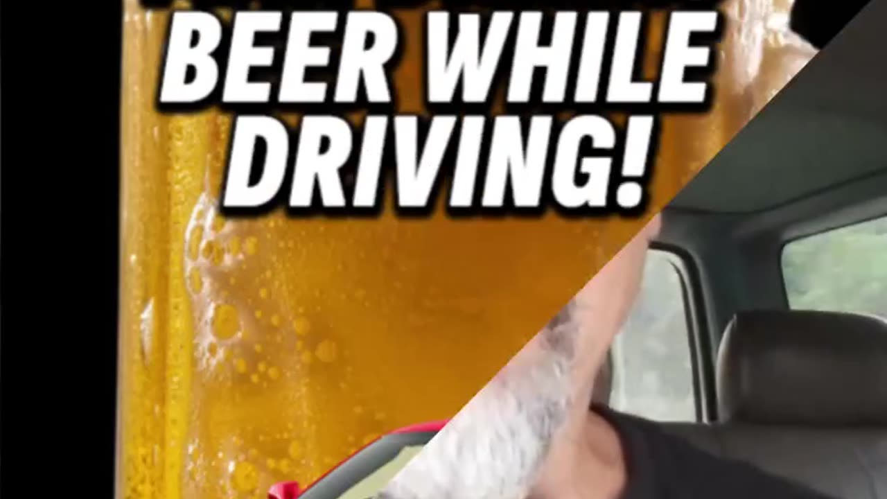 MAN DRINKS BEER WHILE DRIVING!