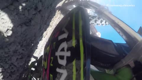 Red motocross crash gopro angle