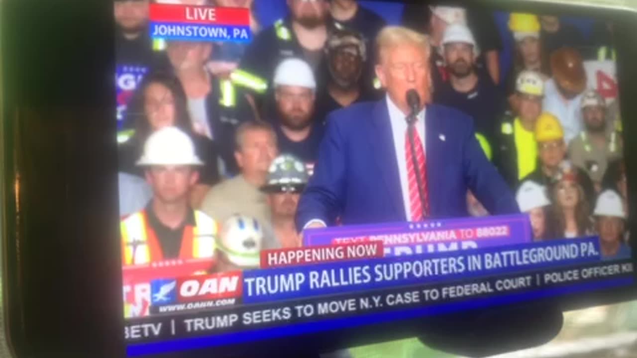 OAN trump rallies supporters in battleground Pennsylvania Friday 05:22 pm 08/30/24