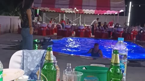 Drunken Party swim Issan Thailand