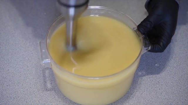 Adding My Lye Water Solution To Melted Oils And Butters