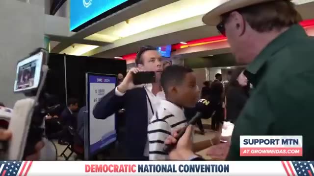 Mustachioed Mike Lindell wanders the Democratic National Committee and argues with Democrats