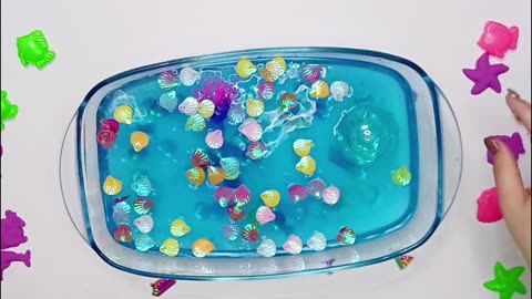 Babyshark satisfying ASMR video, glitter, slime, toy, kinetic sand
