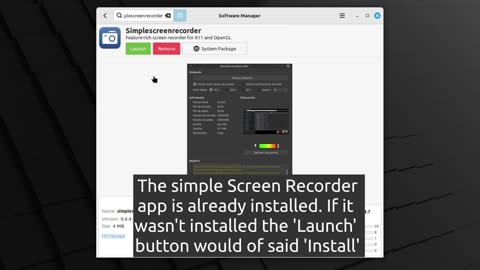 Video 009 - Installing a screen recorder app in lInux mint 21.2