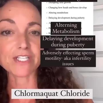 Chlormaquat Chloride - They're Spraying It On Your Food Right Now