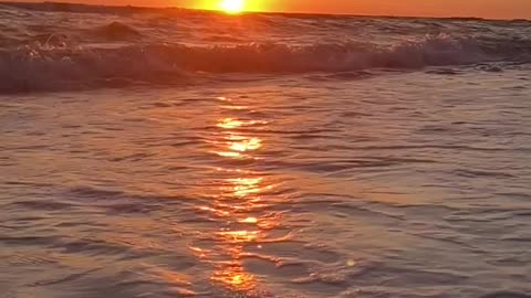 Orange Sunset On The Beach