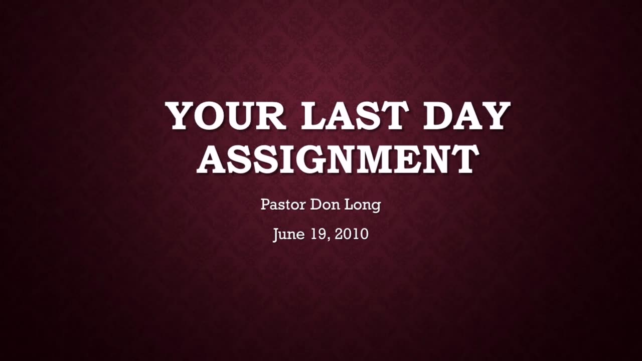 Your Last Day Assignment (June 19, 2010)