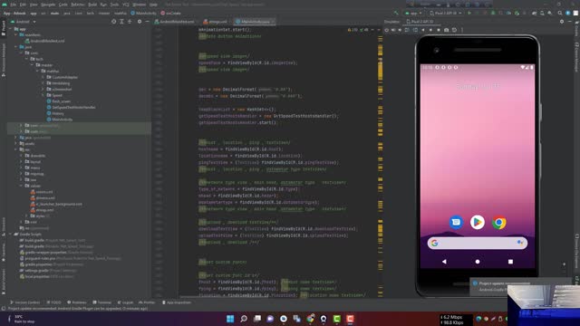 android studio create speed test app tutorial