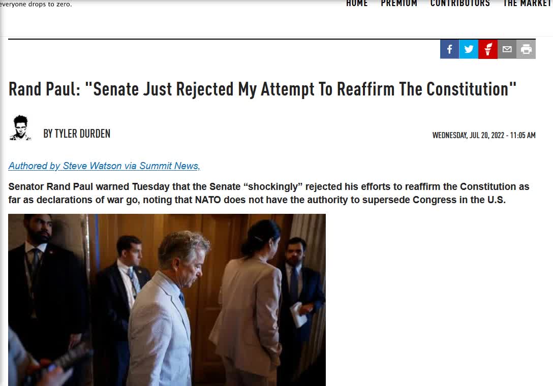 US Senate Says To Hell With the US Constitution