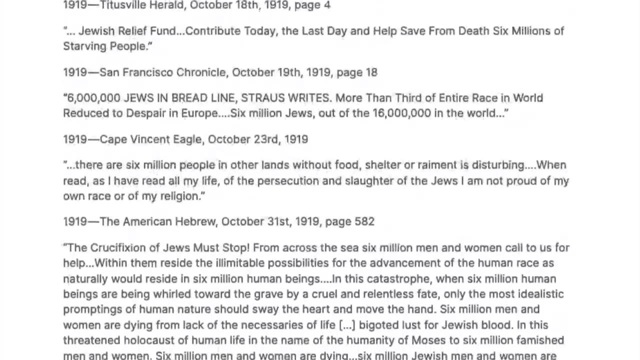 246 NEWSPAPER ARTICLES ABOUT SIX MILLION JEWS 1900–1945