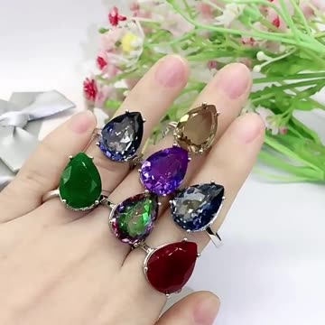 18x13mm Zultanite Water Drop Females Color Changing Alexandrite Topaz Silver Riings Wo