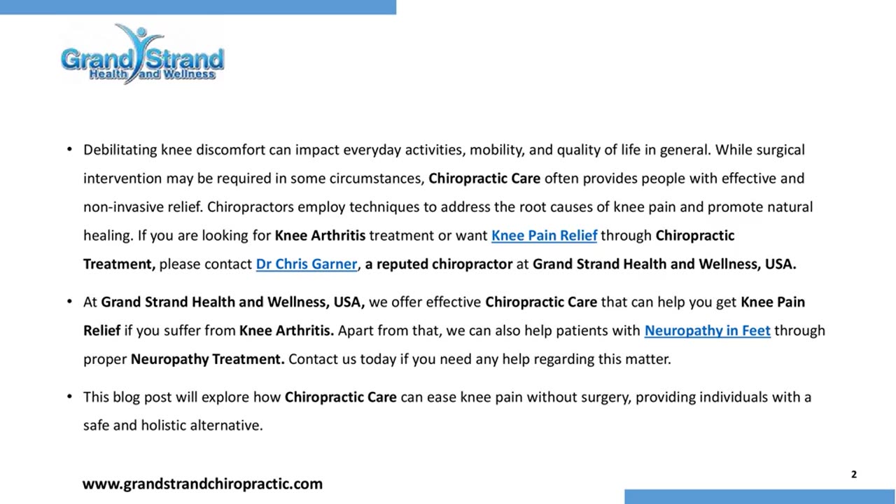 How Chiro Care Can Ease Knee Pain Without Surgery