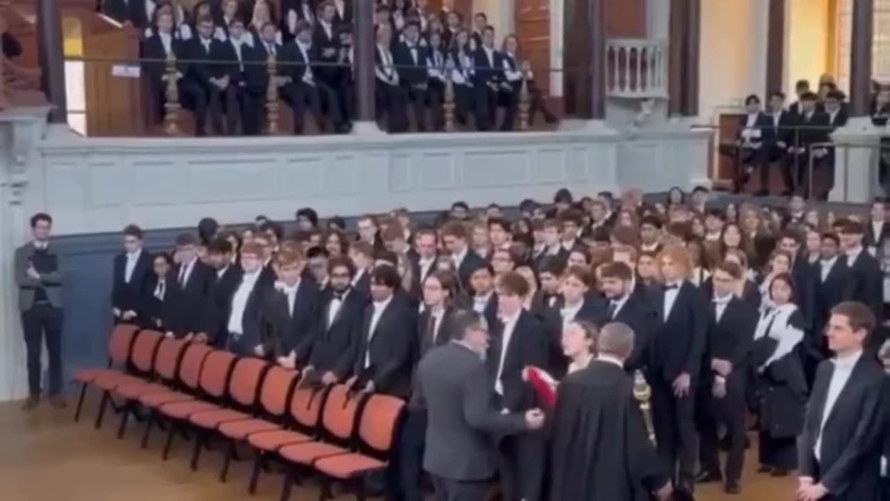 An Oxford student interrupted the vice chancellor’s speech