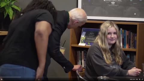 Young Girl in Coffee Shop RECOILS After Biden Creeps on Her and Whispers in Her Ear