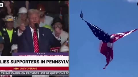 Trump talks about the day he was shot, the Flags Intertwined and Formed an Angel