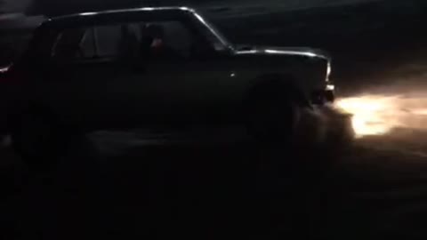 drunk driver russian vaz 2107 drift