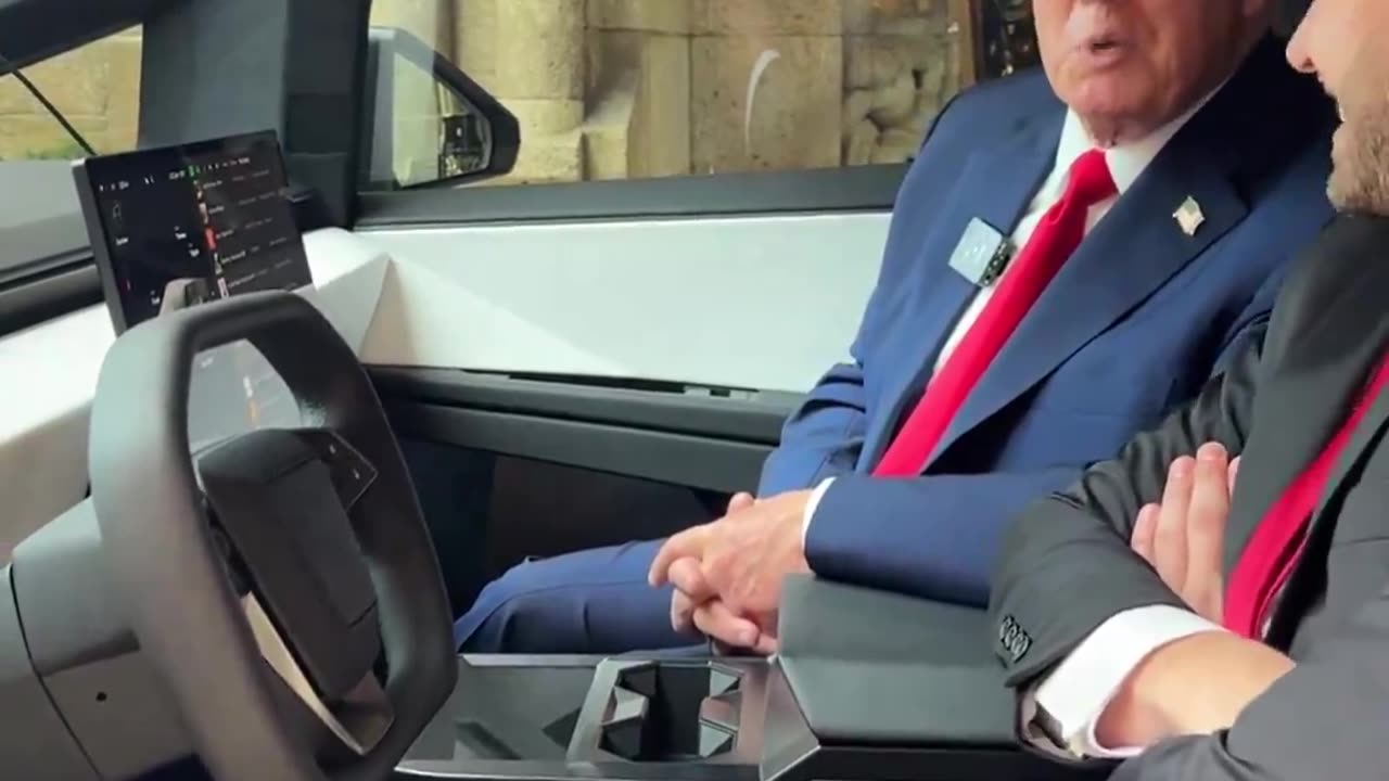 President Trump and Aiden Ross Cruise in Cybertruck, Jamming to 'California Dreamin' 🎶