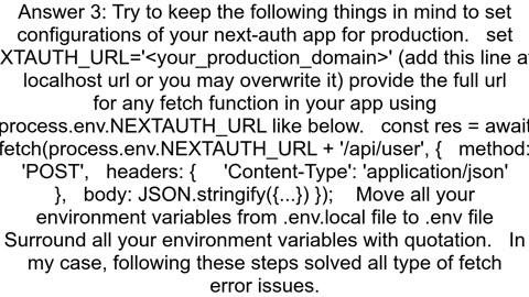 How to solve client fetch error for nextauth authentication