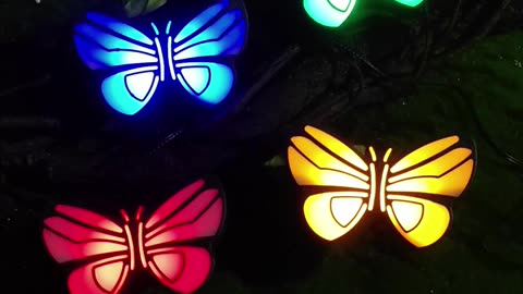 solar powered butterfly lights,Lawn lamp,Do you want to take it home, too?#solarlights#gardenlights