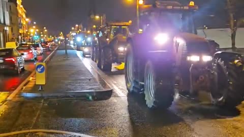 Ireland - There was a farmers' protest in Waterford last night.