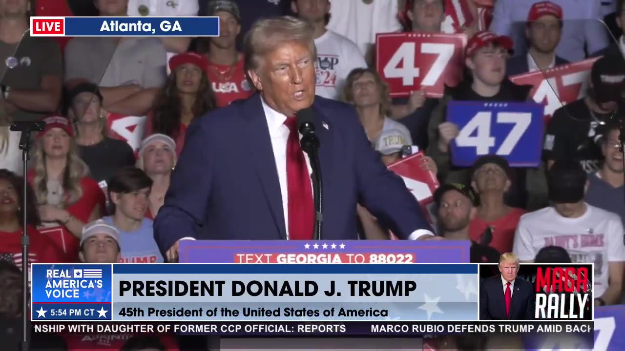 Trump vows to restore the American Dream during Atlanta rally