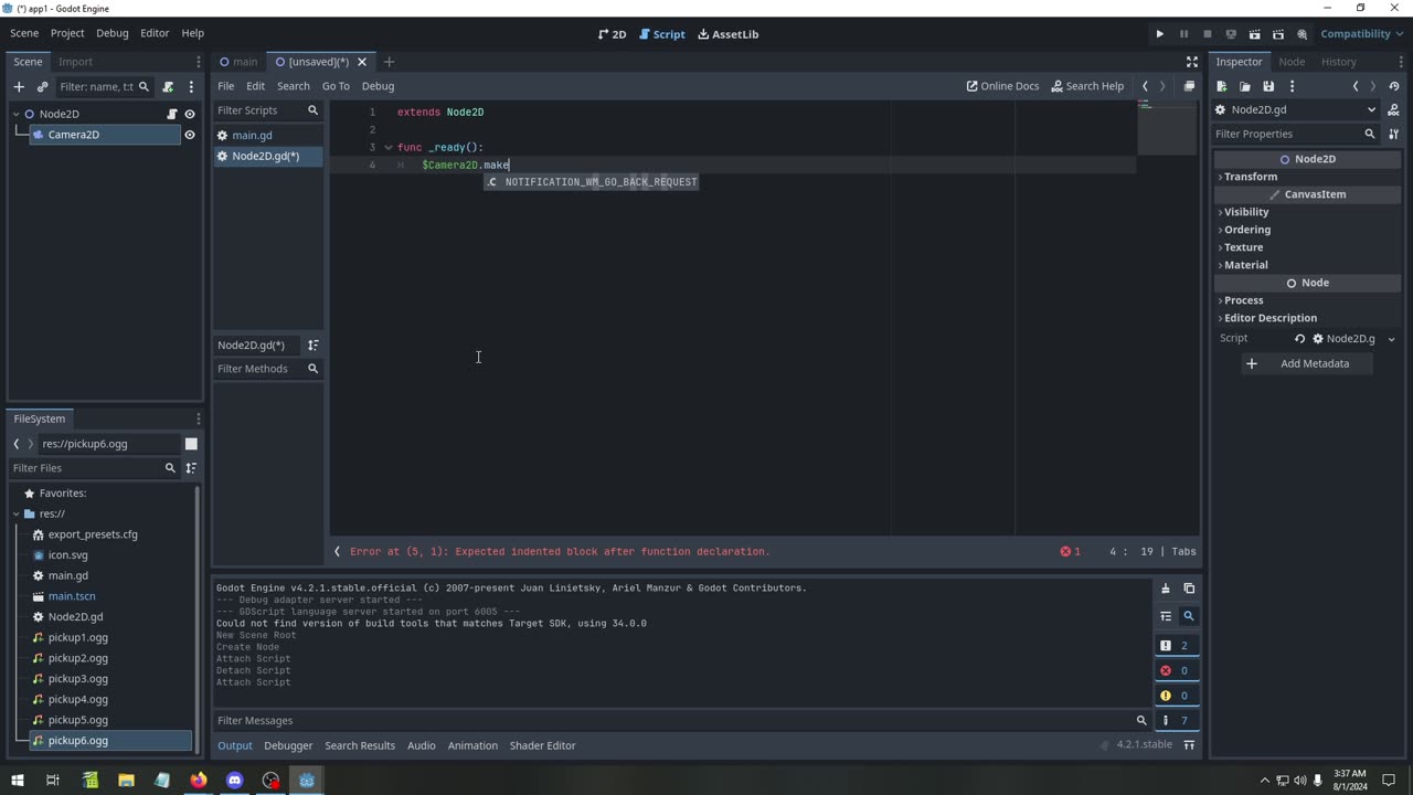 change camera to scene godot 4