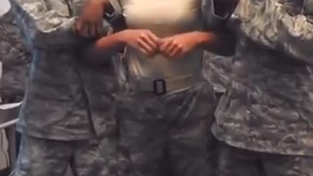 She really grabbed her stomach hard