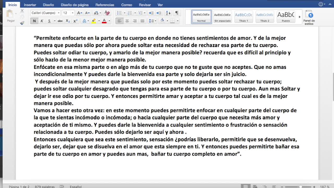 DEJAR SER MI CUERPO