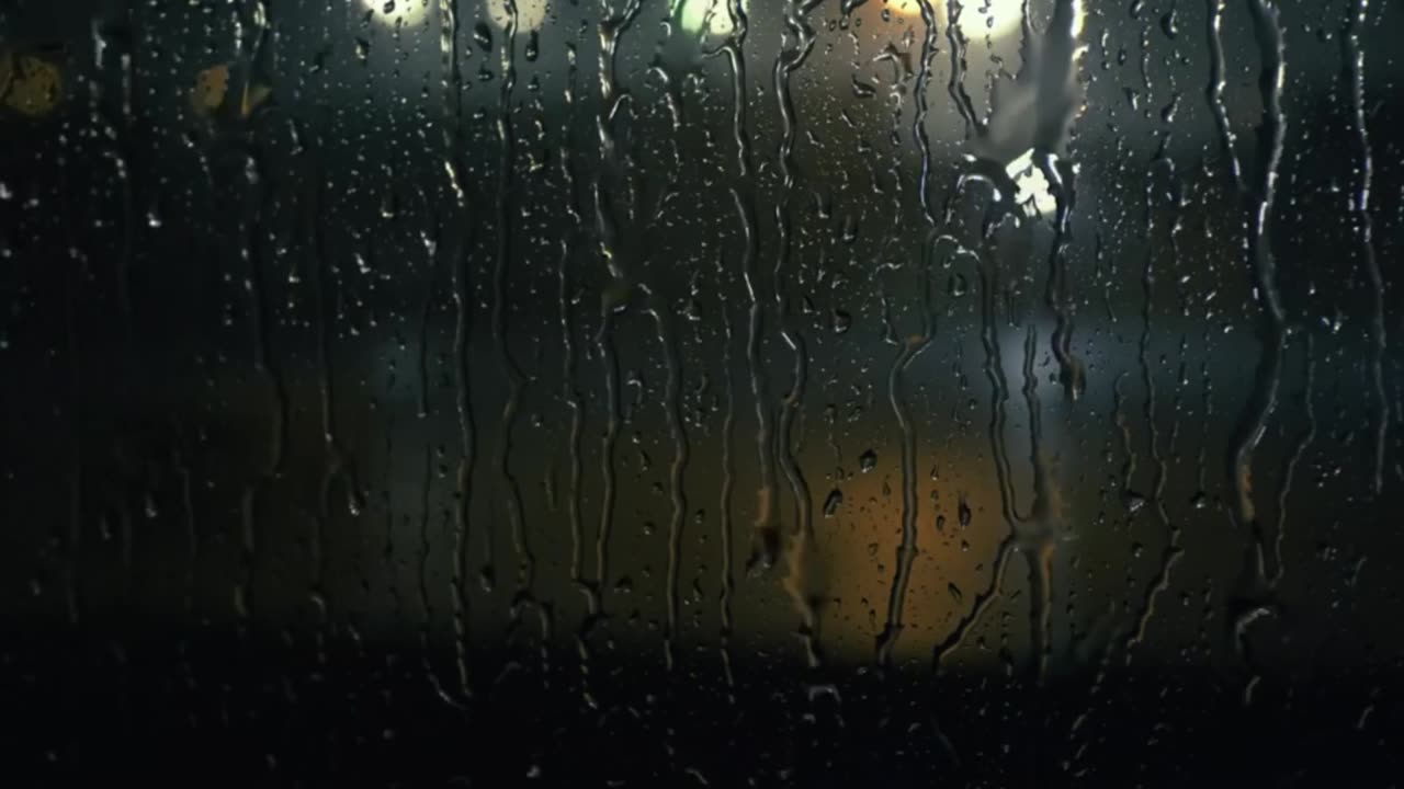 RAIN OUTSIDE WINDOWS BEFORE NIGHT SLEEP