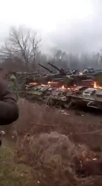 Abandoned Russian Air defense vehicles getting set on fire by Molotovs