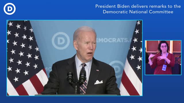 Joe Biden addresses to the members of the DNC