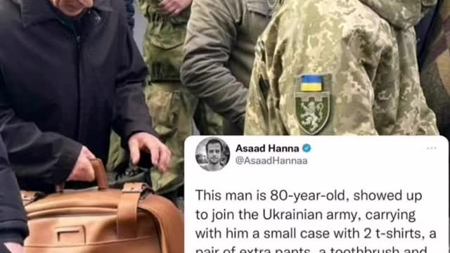 80 year old Ukranian enlisting to fight said its for his grandchildren