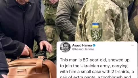 80 year old Ukranian enlisting to fight said its for his grandchildren