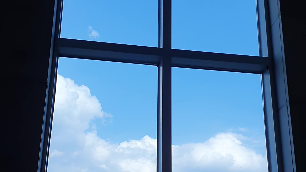 sky view outside a large window