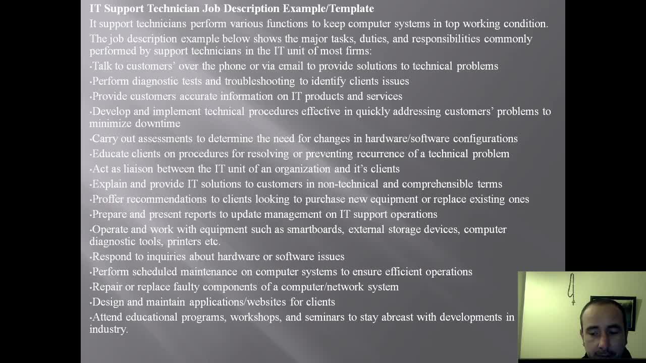 IT Technician Responsibilities
