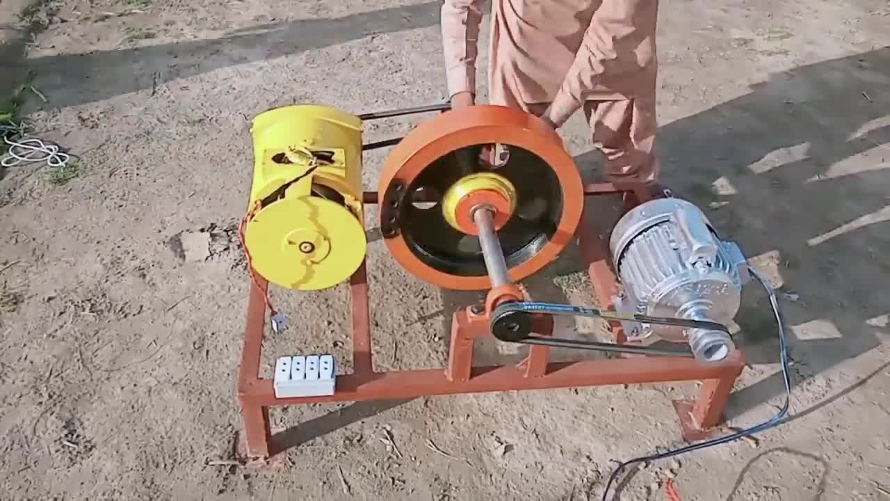 Make Free Energy Generator 220v With 5kw Alternator And Motor Flywheel Free Electricity Generator