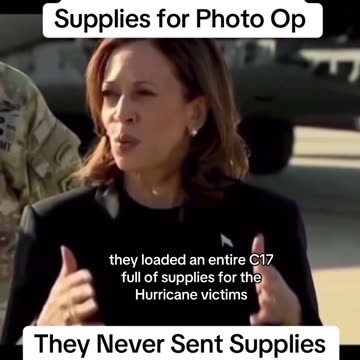💥️️🔥️️️️️️️️️💥 Hypocrite Harris loads relief plane with supplies for a propaganda photo OP